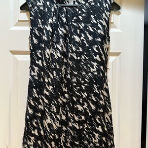 H&M Black White Abstract Print Sleeveless Blouse Top Size 2 EUR 32 Polyester